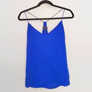 J. Crew Blue 100% Silk Casual Carrie Cami Size 2